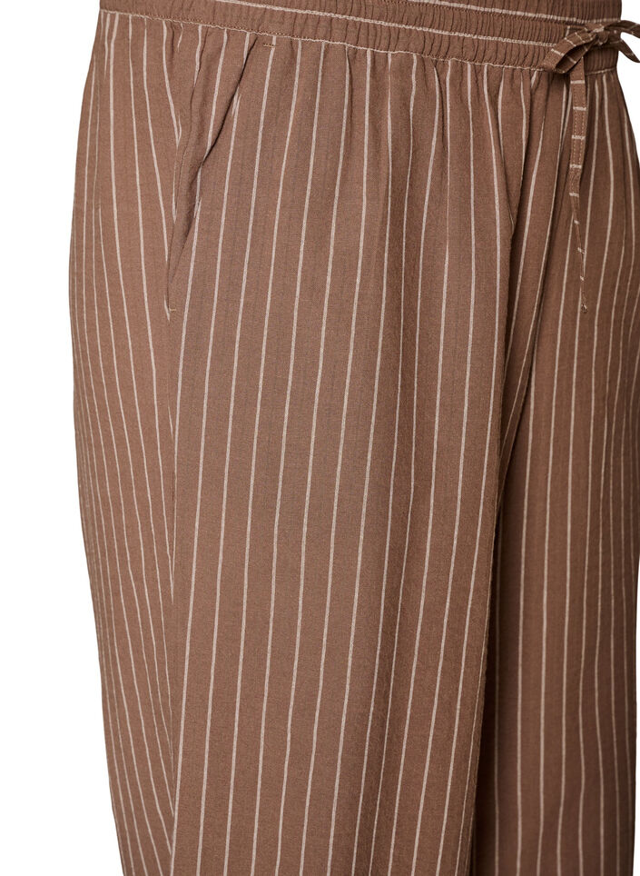 Lockere Hose mit hohem Bund und Taschen, Braun, Packshot image number 2