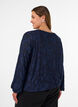 Transparente Bluse mit floraler Struktur und langen &Auml;rmeln, Blau, Model image number 2