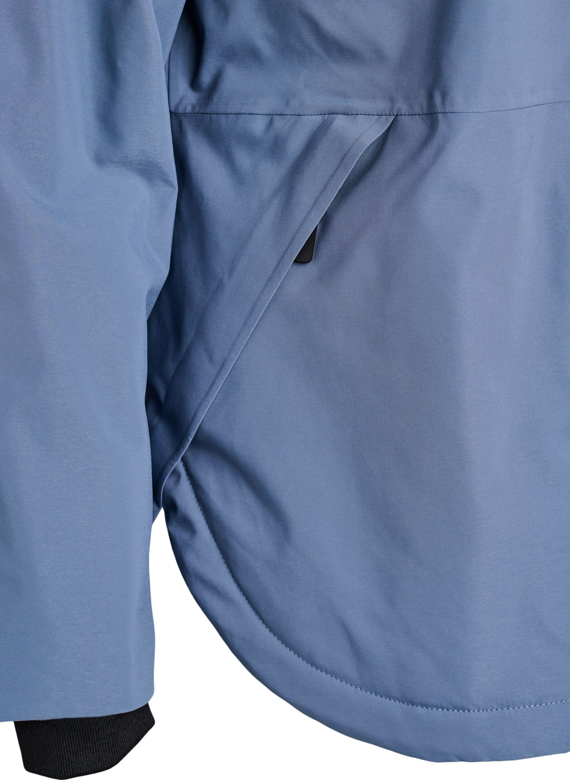 Zizzi Funktionelle kurze Winterjacke mit Kapuze, Blau, Packshot image number 3