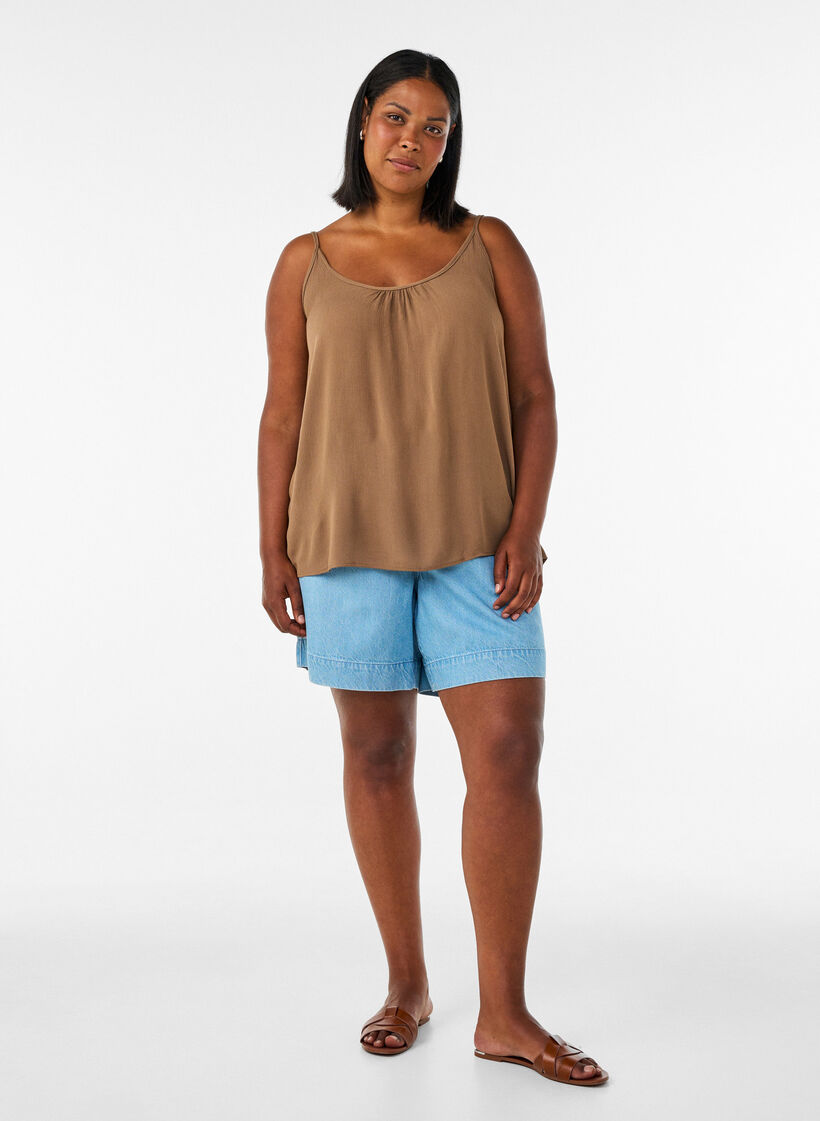 Tr&auml;gertop aus Viskose, Braun, Model image number 1