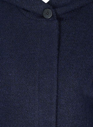 Lange Jacke mit Kapuze und Wolle, Black, Packshot image number 2