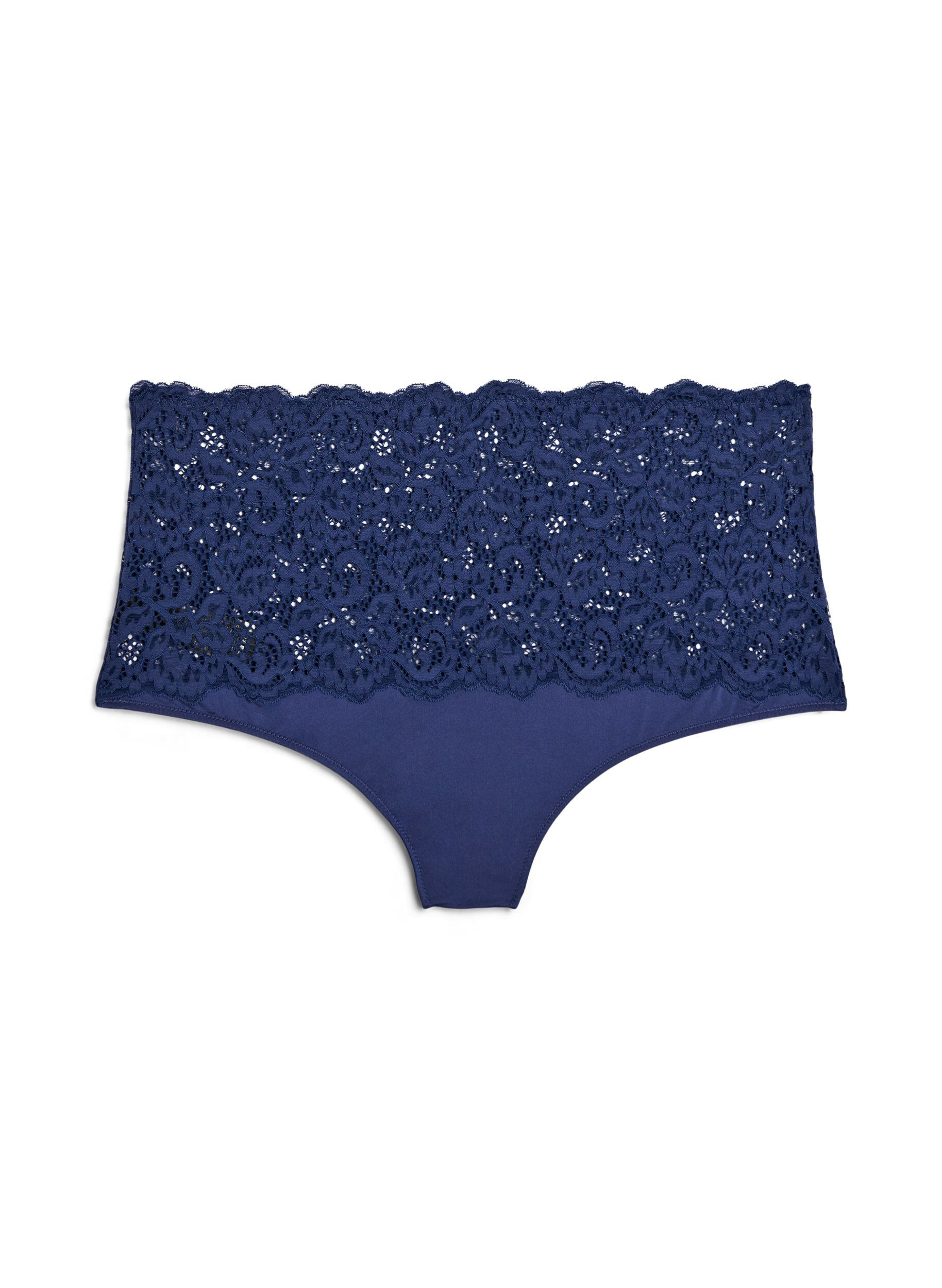 Zizzi Hipster-Panty mit hoher Taille und Spitze, Medieval Blue, Packshot image number 1
