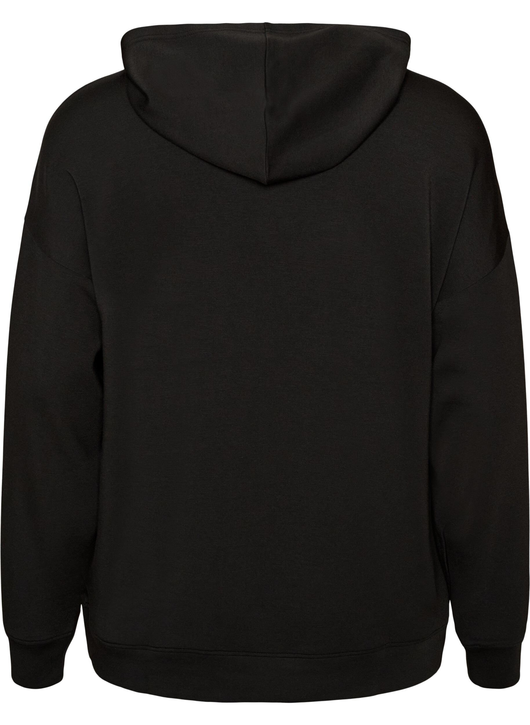 ZizziHoodie aus Jersey, Schwarz, Packshot image number 1