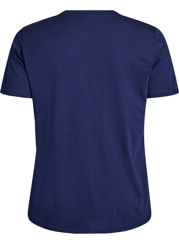 Basic-T-Shirt aus Baumwolle mit Rundhalsausschnitt, Blau, Packshot image number 1