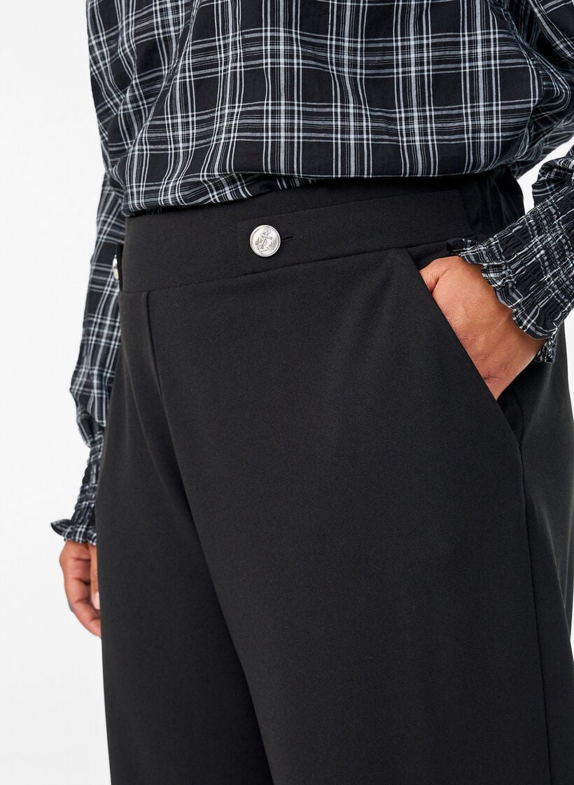 Lockere Hose mit Taschen, Schwarz, Model image number 3