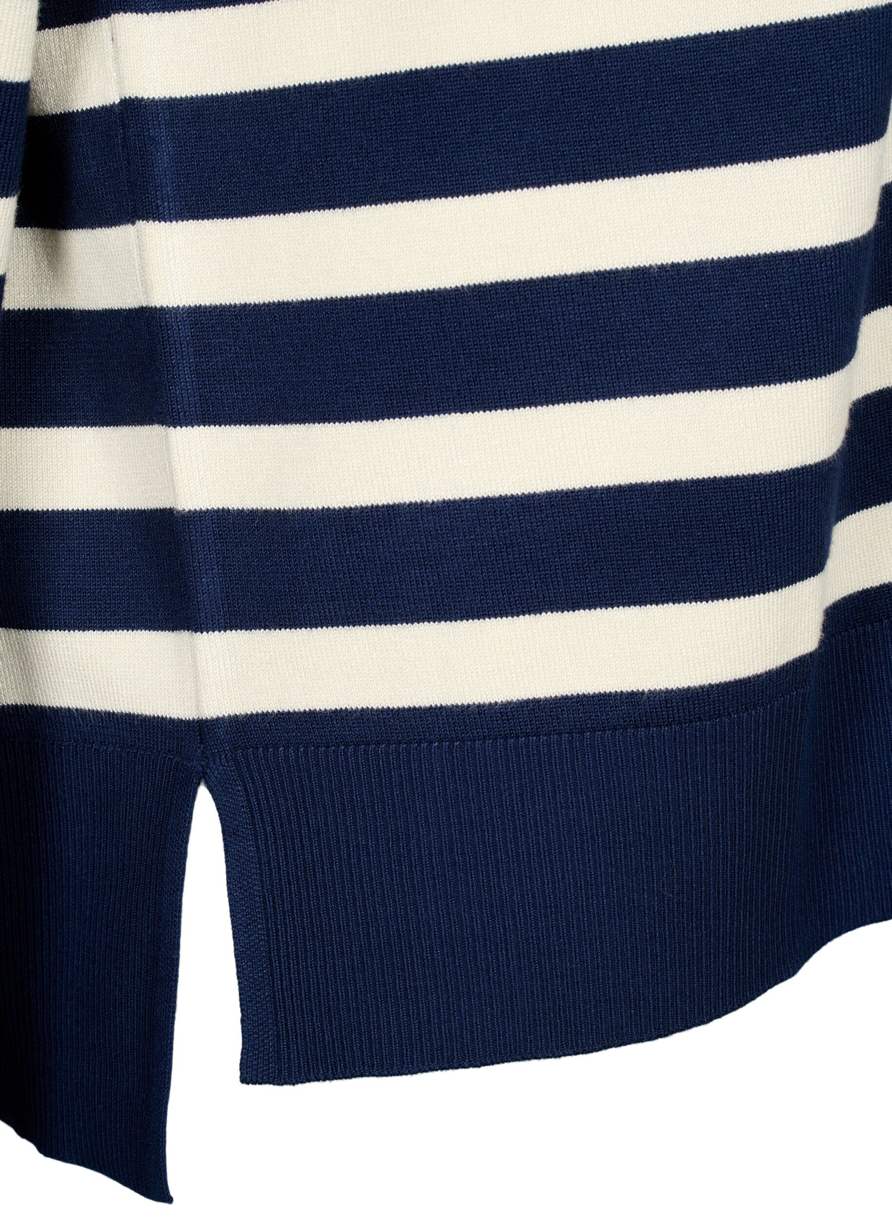 Zizzi Gestreifte Bluse aus Viskose, Navy Blazer Comb, Packshot image number 3