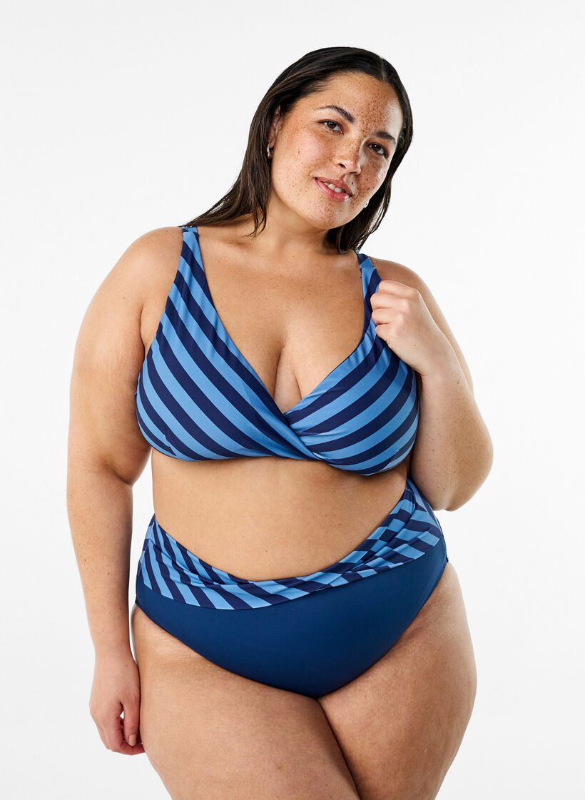 Bikinislip mit Wickeldetails, Blau, Model image number 0