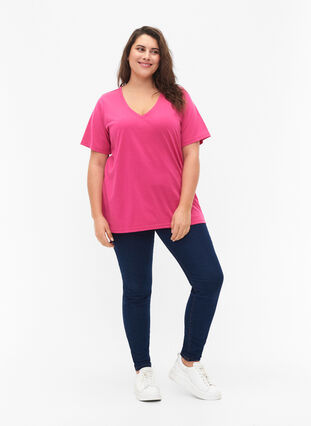 FLASH - T-Shirt mit V-Ausschnitt, Raspberry Rose, Model image number 2