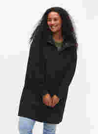 Regenmantel mit Taschen und Kapuze, Black, Model