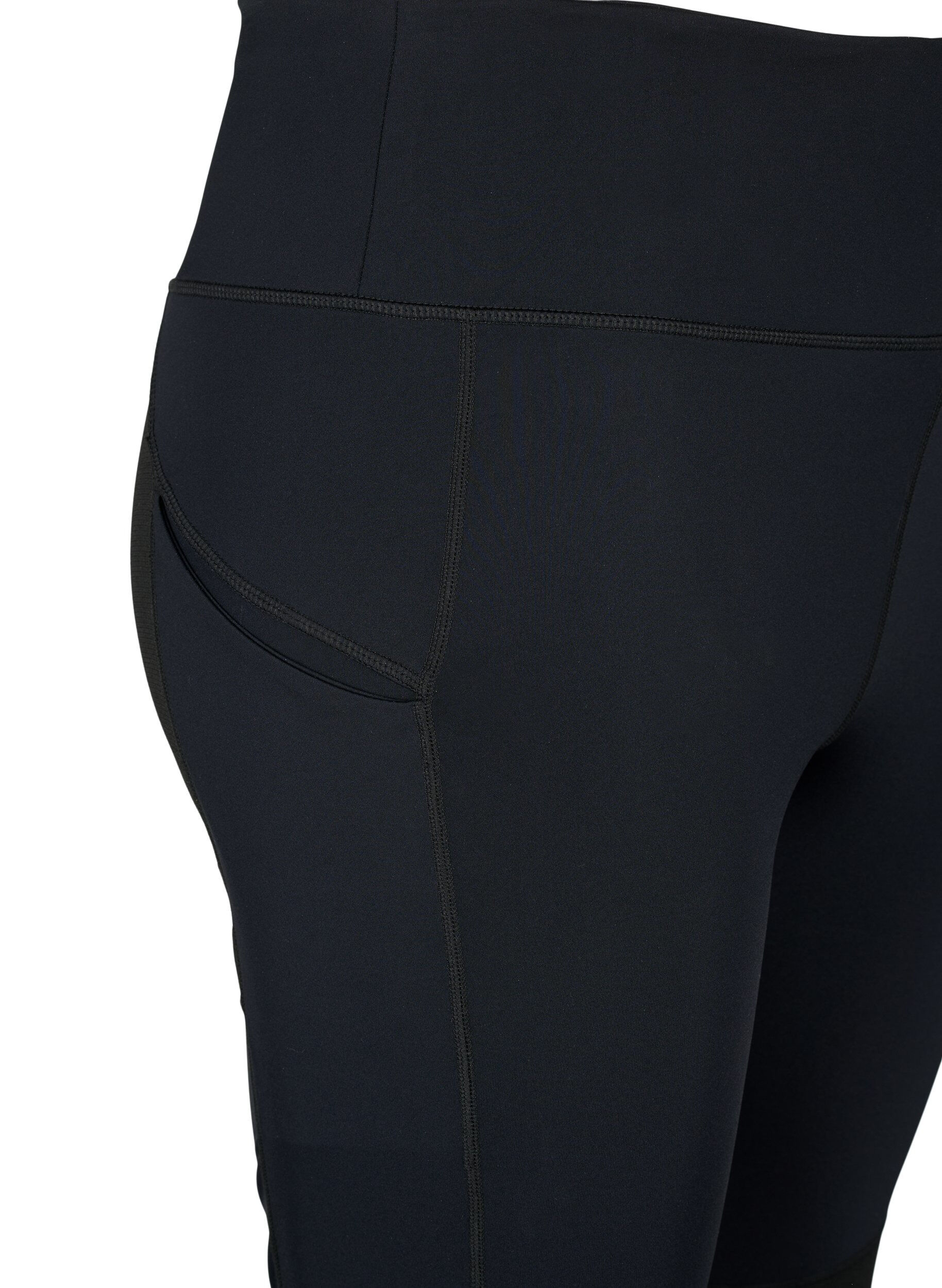 Zizzi Dehnbare und strapazierf&auml;hige Sport-Leggings mit Taschen, Black, Packshot image number 3