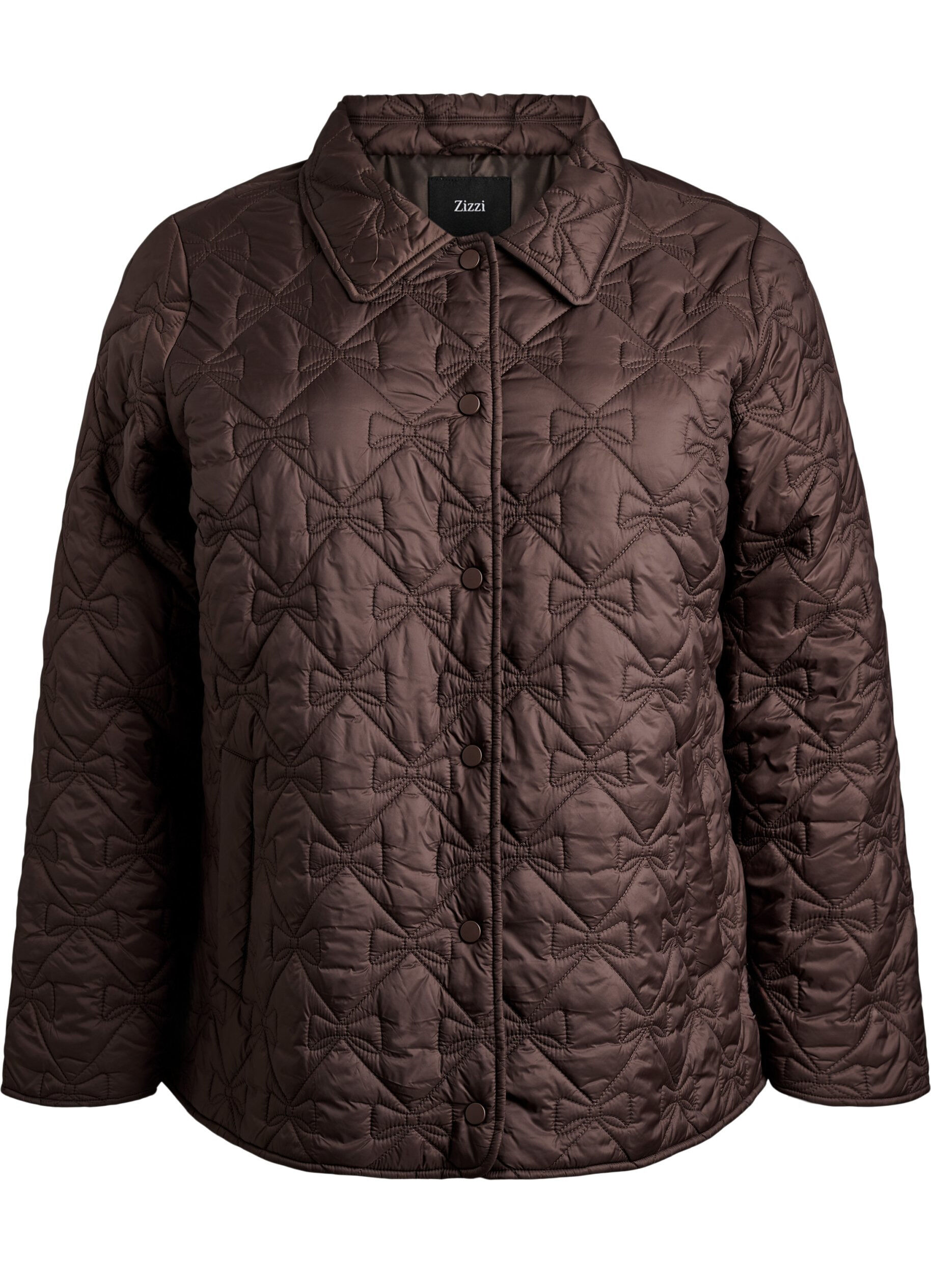 ZizziLeicht wattierte Jacke mit dekorativer Steppung, Braun, Packshot image number 0