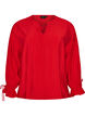 Viskosebluse mit Bindeb&auml;ndern und R&uuml;schendetails, Rot, Packshot image number 0