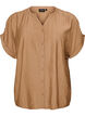 Bluse aus Viskose mit Kn&ouml;pfen und Struktur, Braun, Packshot image number 0
