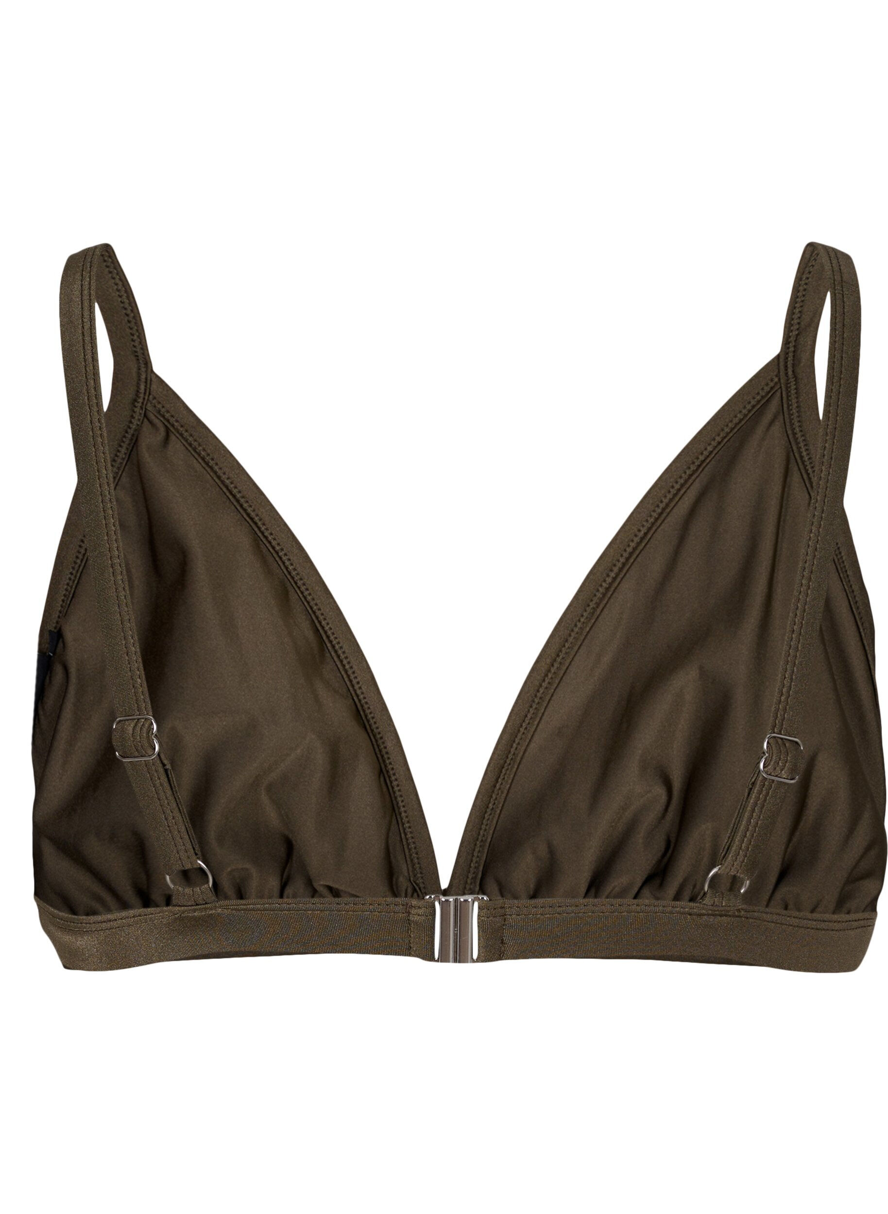 Zizzi Gemustertes triangle bikini top, Beech AOP, Packshot image number 1