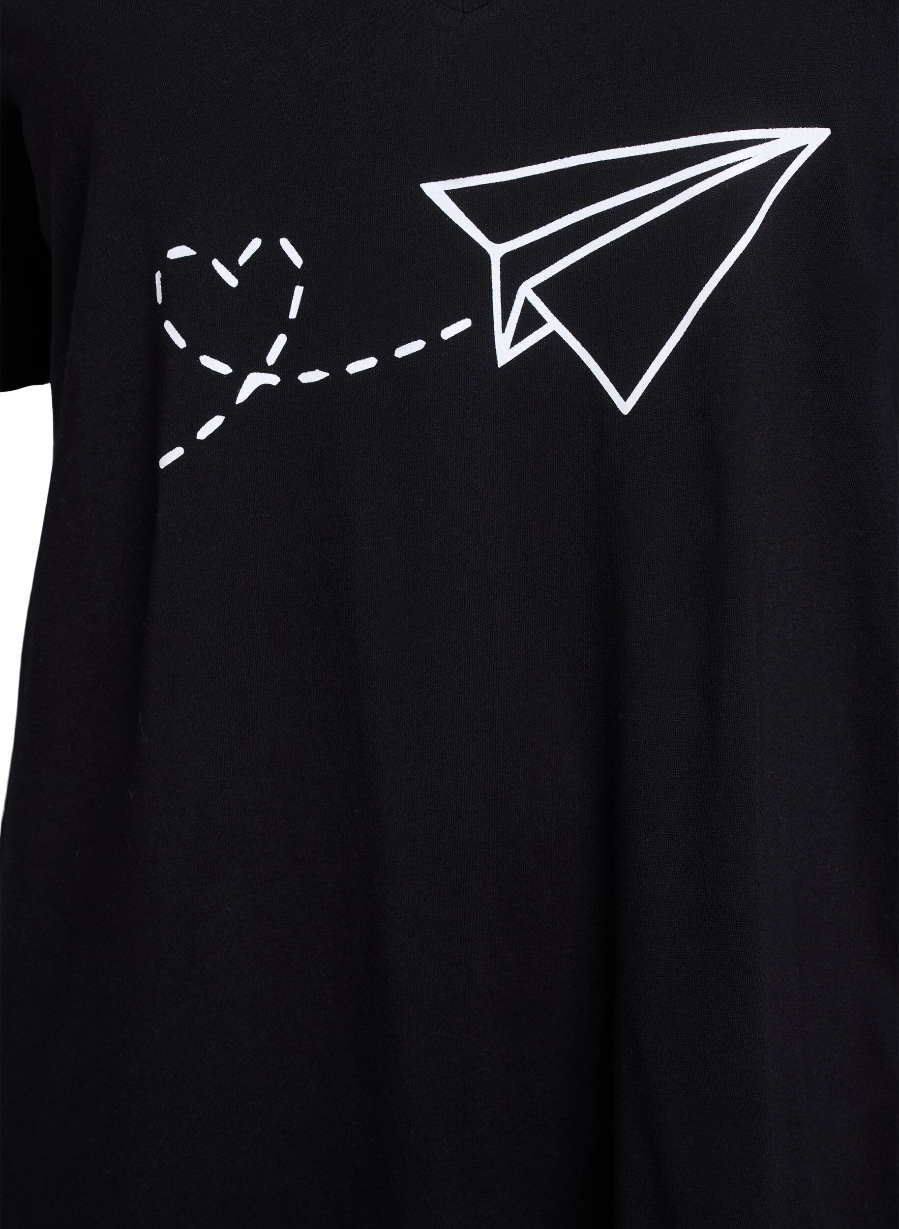 Zizzi Nachthemd aus Bio-Baumwolle mit V-Ausschnitt, , Packshot image number 2