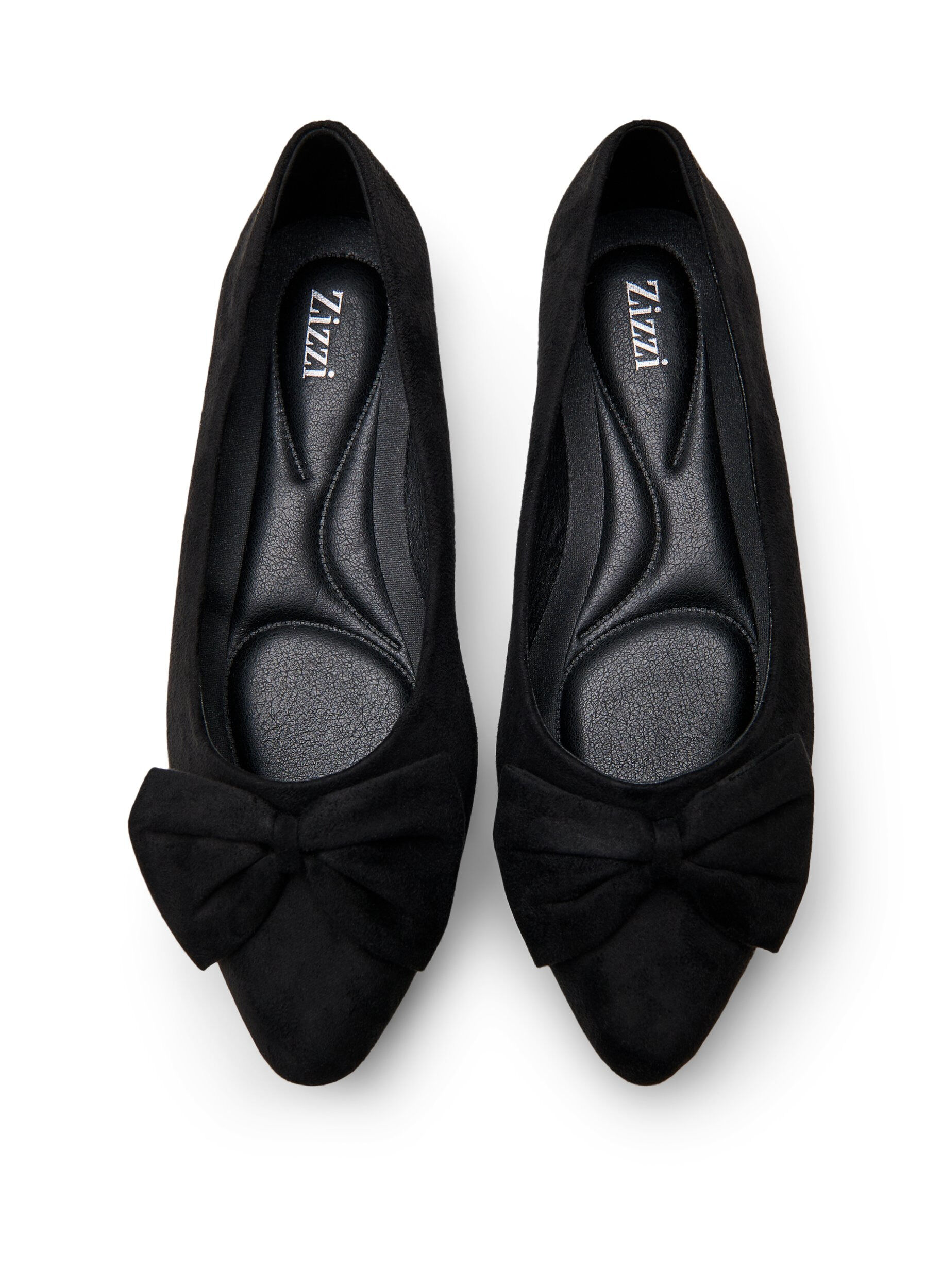 Zizzi Extra-Weite - Ballerina-Pumps mit Schleife, Schwarz, Packshot image number 2
