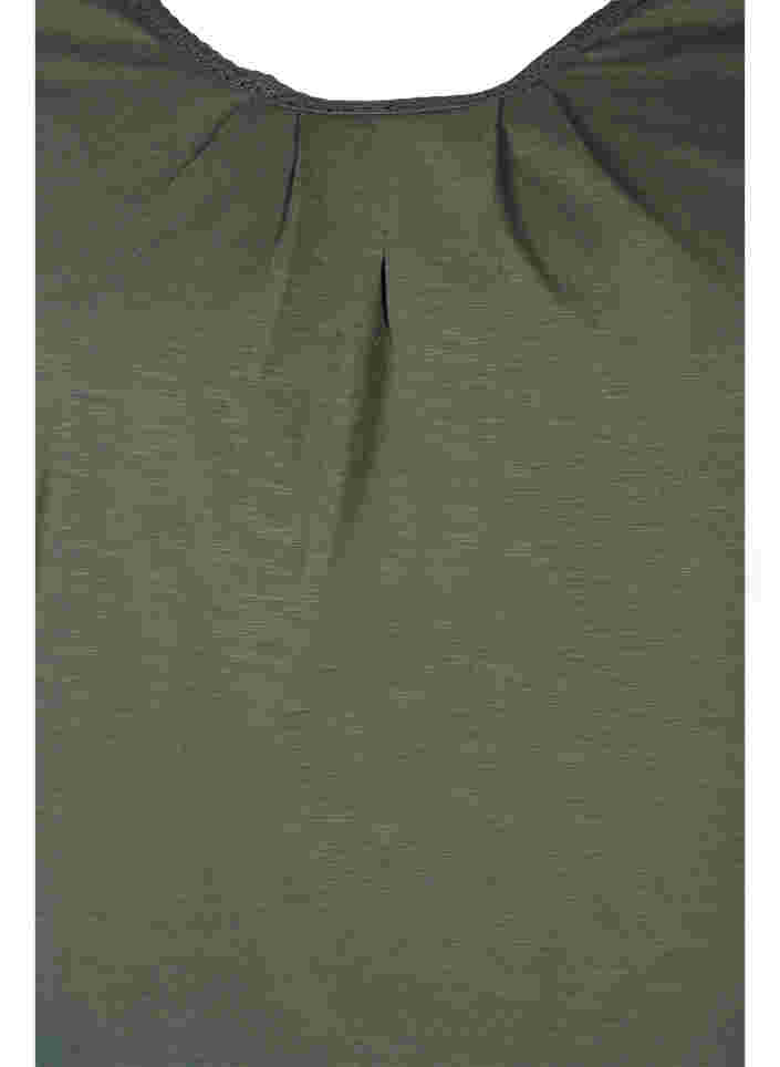 Baumwollbluse mit 3/4 Ärmeln, Thyme, Packshot image number 2