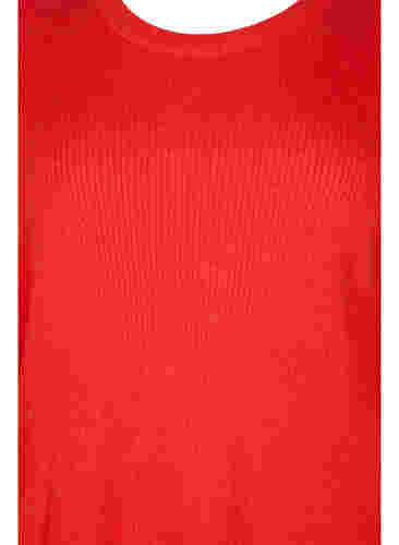 Strickbluse mit Rippstruktur, Fiery Red Mel., Packshot image number 2