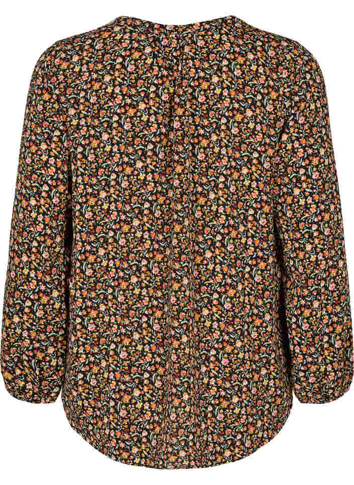 Langarm Bluse mit Blumen-Print und V-Ausschnitt, Ditsy Floral, Packshot image number 1