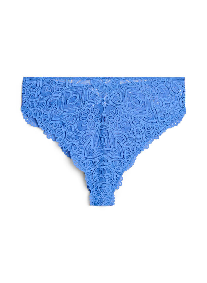 Spitzen-Brazilian-Slip mit normaler Taille, Blau, Packshot image number 0