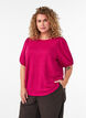 Bluse mit Struktur und kurzen &Auml;rmeln, Pink, Model image number 0