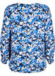 FLASH - Langärmelige Bluse gesmokt und bedruckt, Blue Purple Flower, Packshot image number 1