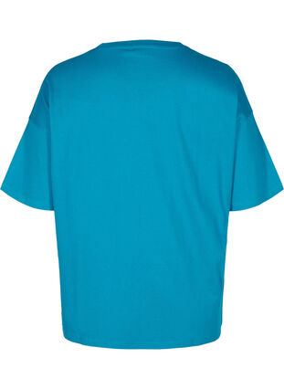 Kurzarm T-Shirt aus Baumwolle, Fjord Blue, Packshot image number 1