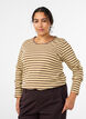 Gestreifte Bluse mit langen &Auml;rmeln, Braun, Model image number 0