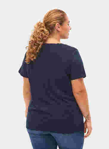 Weihnachts-T-Shirt aus Baumwolle, Navy Blazer Text, Model image number 1