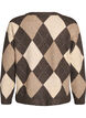 Argyle-Strickjacke mit Strasssteinen, Braun, Packshot image number 1