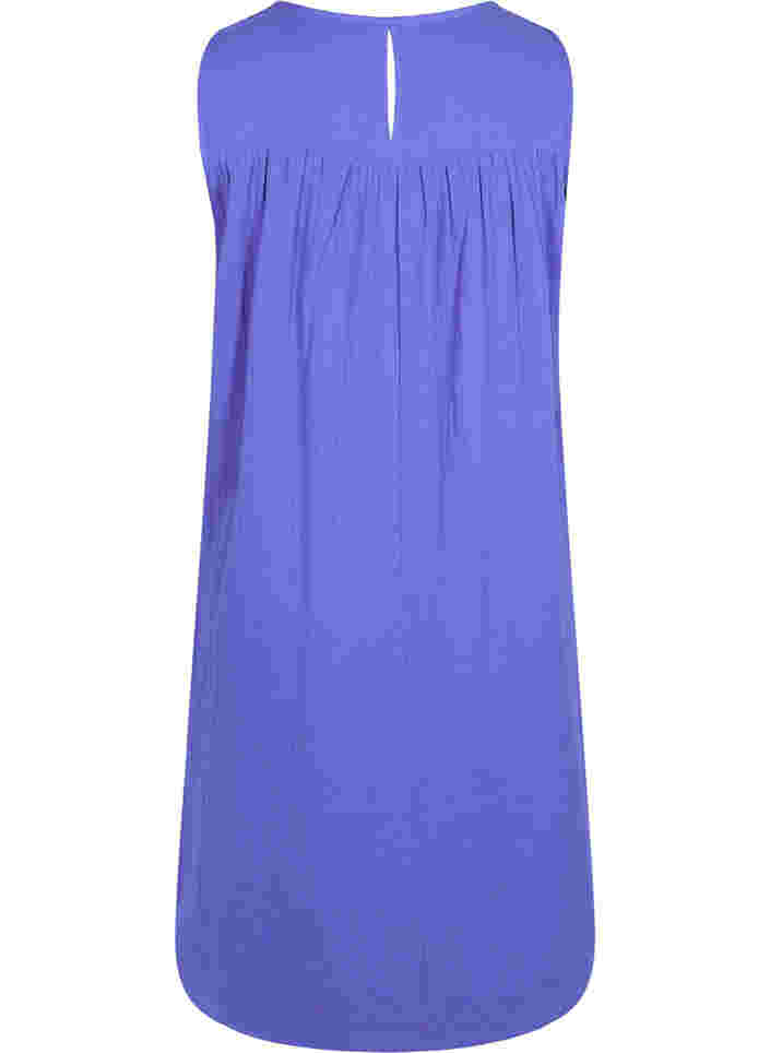 Ärmelloses Baumwollkleid in A-Form, Dazzling Blue, Packshot image number 1
