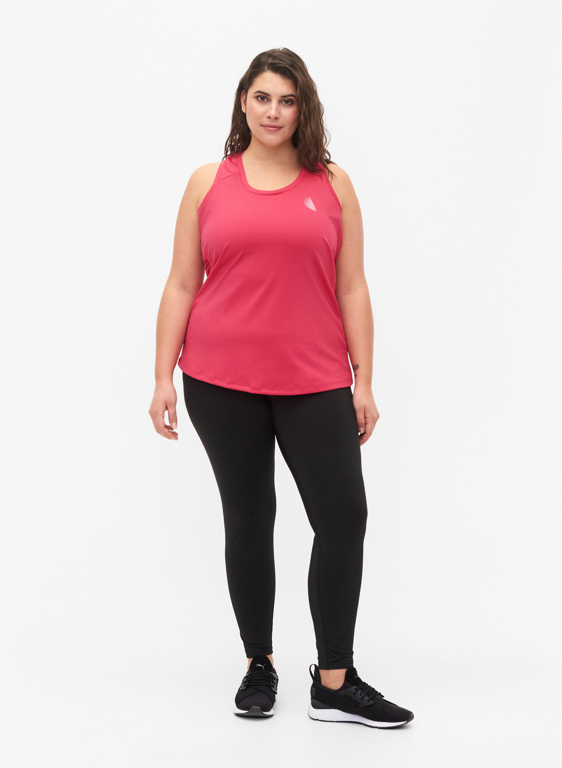 Zizzi Trainingstop mit Racerback und Mesh, Jazzy, Model image number 2