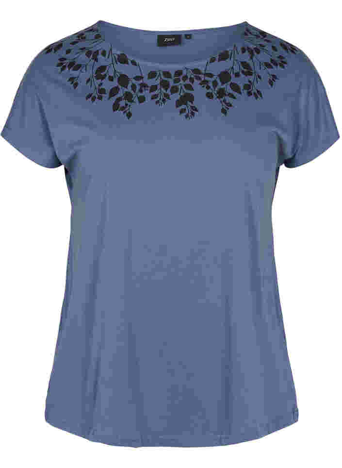 T-Shirt aus Baumwolle mit Printdetails, Vintage Ind mel Leaf, Packshot image number 0