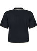 Fein gestricktes Poloshirt mit Kontrastbesatz, Schwarz, Packshot image number 1
