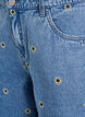 Denim-Shorts mit aufgestickten Blumen, Blau, Packshot image number 2