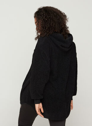 Fleece-Anorak mit Kapuze und Taschen, Black, Model image number 1