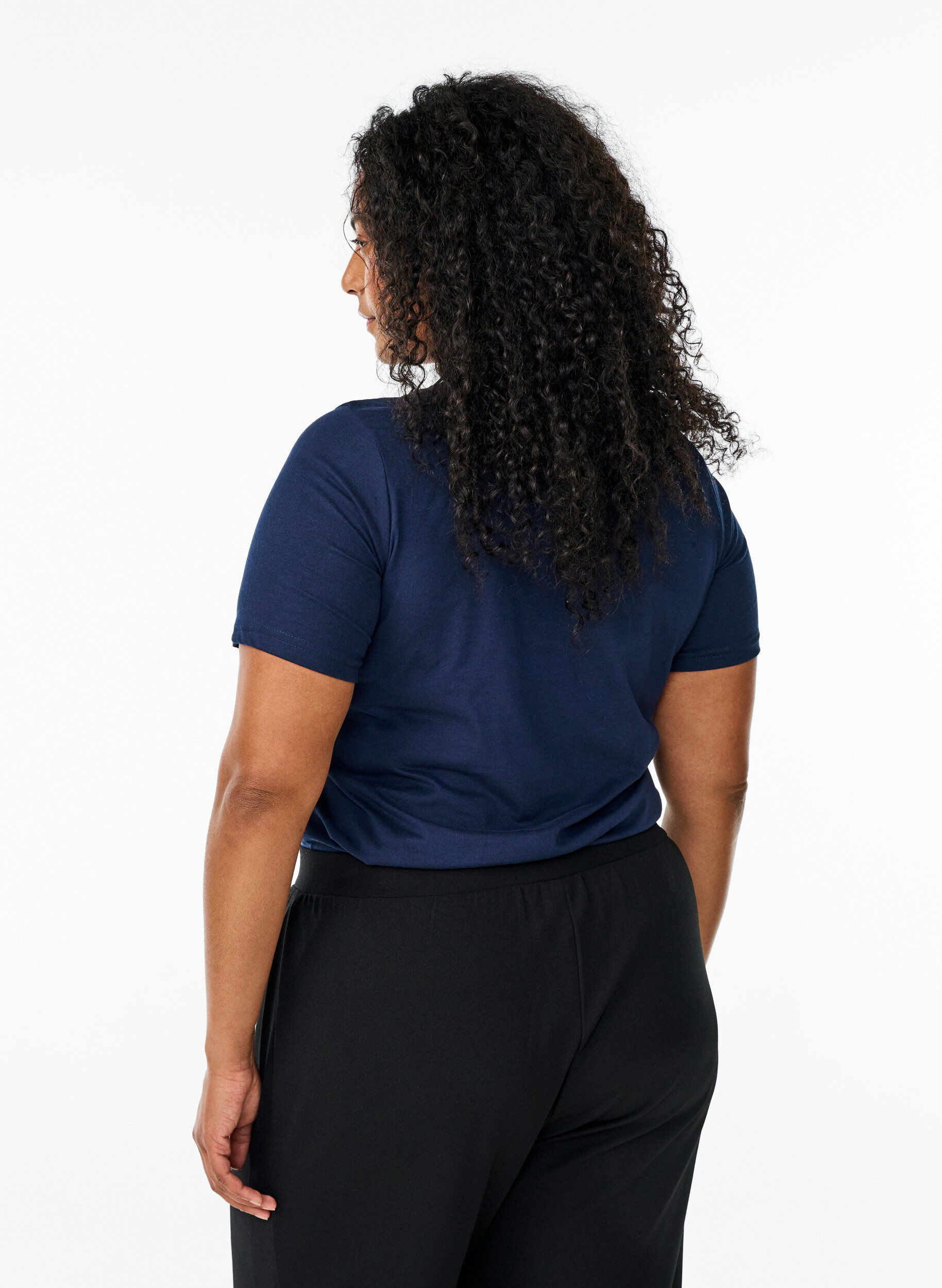 Zizzi FLASH - T-Shirt mit Print, Blau, Model image number 2