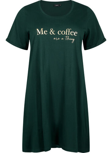 Kurzärmeliges Nachthemd aus Bio-Baumwolle, Scarab W. Coffee, Packshot image number 0
