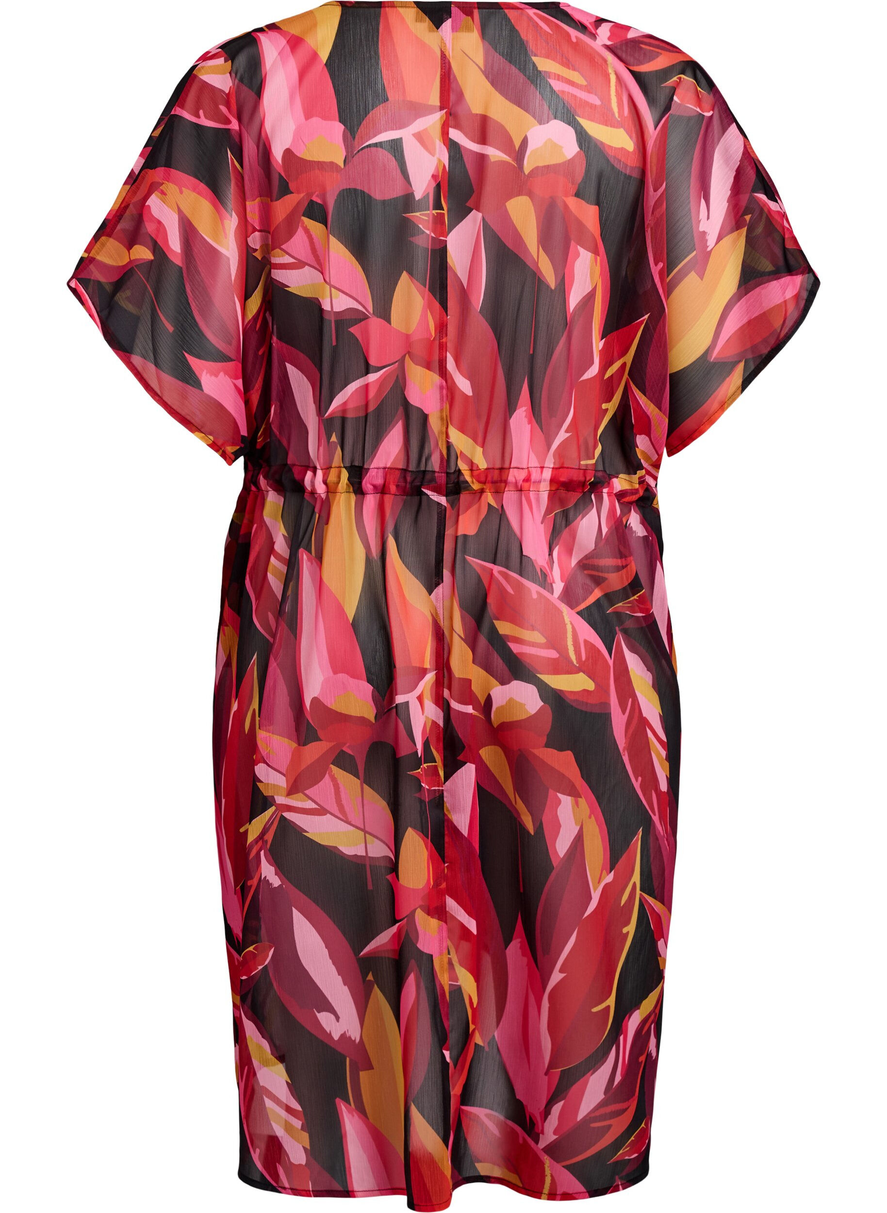 Zizzi Strand-Kimono mit Druck, Rot, Packshot image number 1