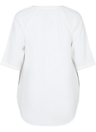 Tunika mit 3/4-Ärmeln aus Baumwolle, Bright White, Packshot image number 1