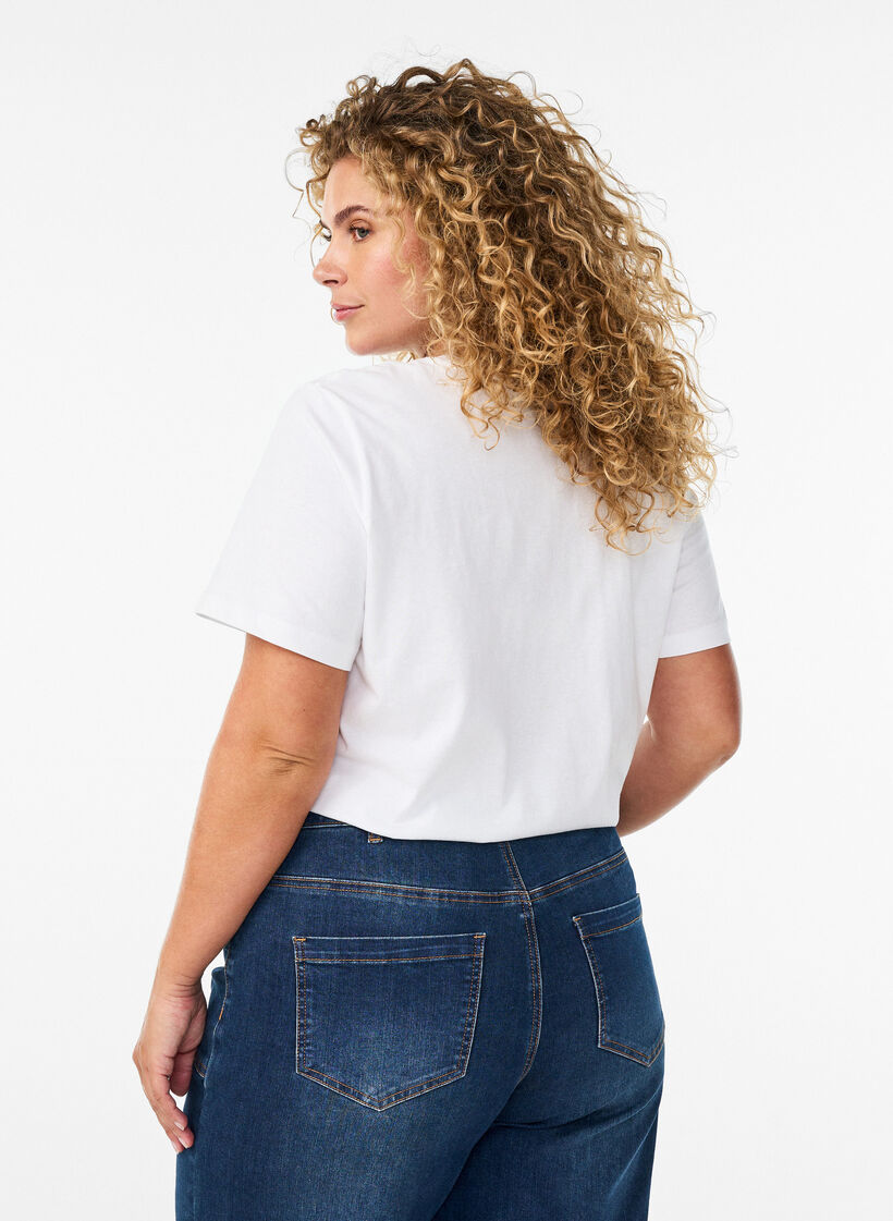 T-Shirt aus Bio-Baumwolle mit Zitrus-Print, Wei&szlig;, Model image number 2