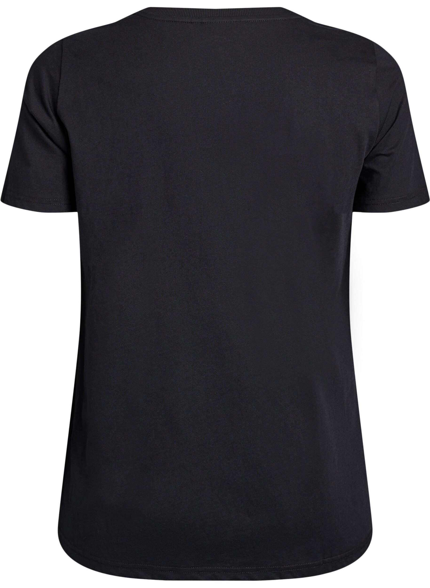 ZizziWeihnachts-T-Shirt aus Bio-Baumwolle, Schwarz, Packshot image number 1