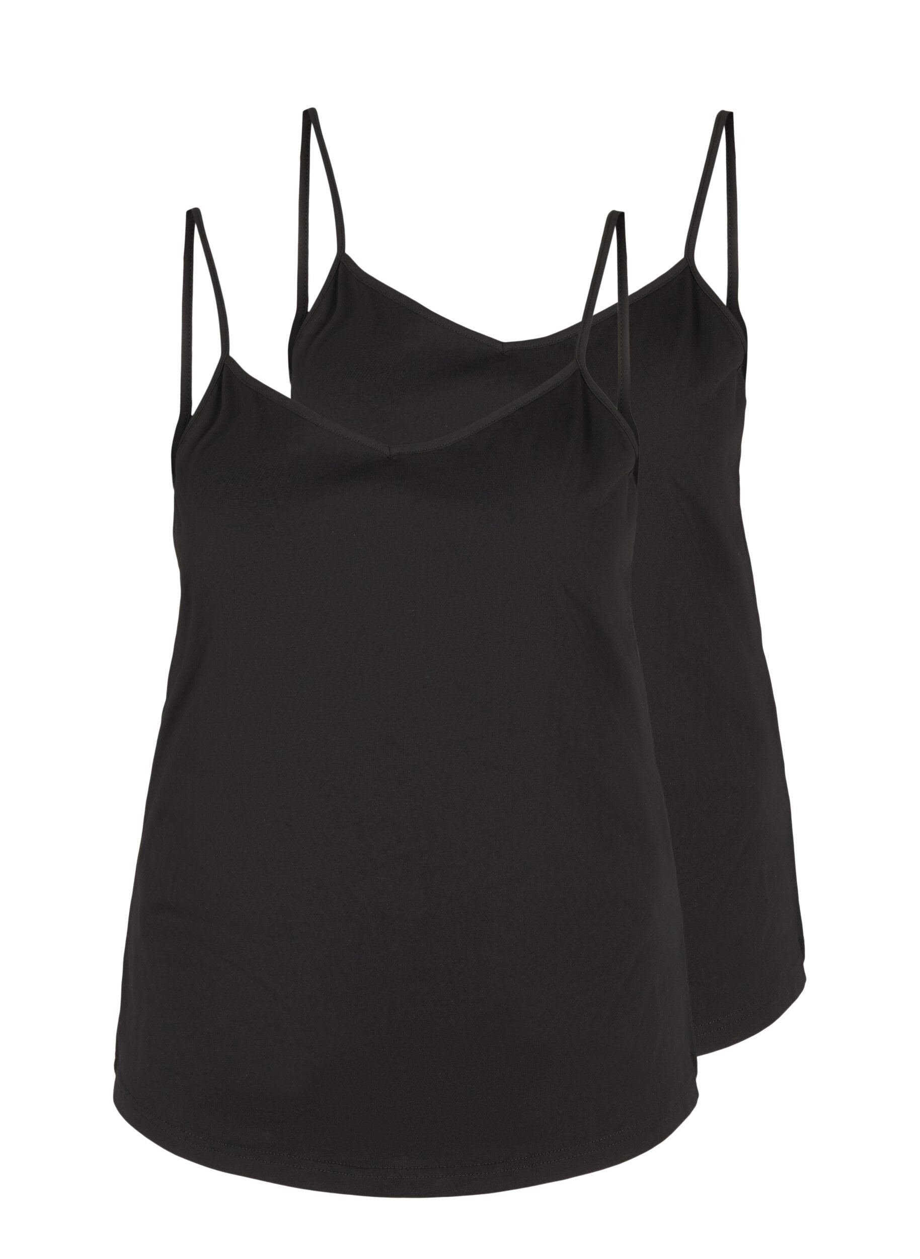 Zizzi 2er Packung Basics Top aus Baumwolle, Black, Packshot image number 0