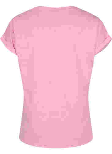 Melange-T-Shirt mit kurzen Ärmeln, Rosebloom Mél, Packshot image number 1