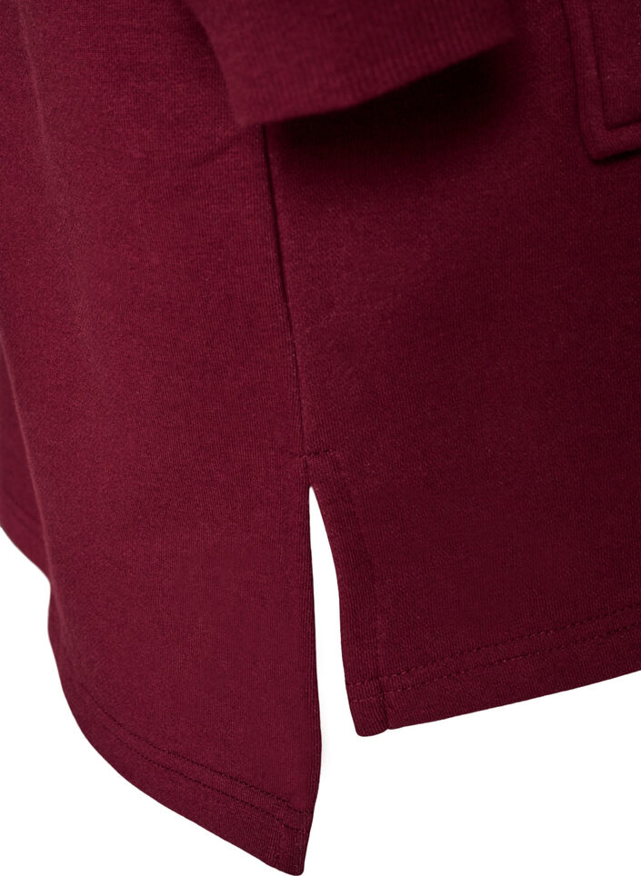 Langer Cardigan mit Kapuze und Rei&szlig;verschluss, Rot, Packshot image number 4