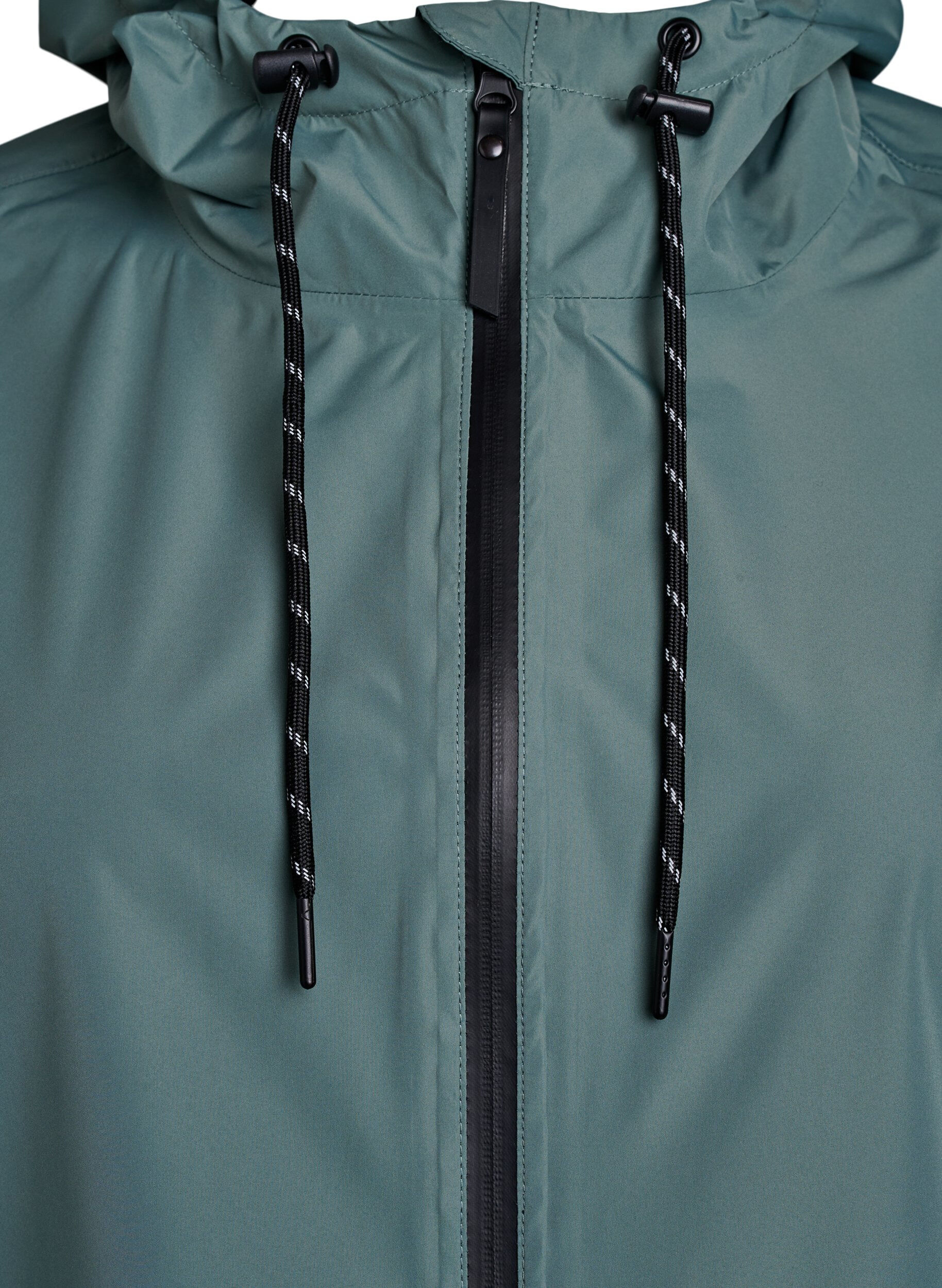 ZizziRegenjacke mit Taschen und Kapuze, Gr&uuml;n, Packshot image number 2