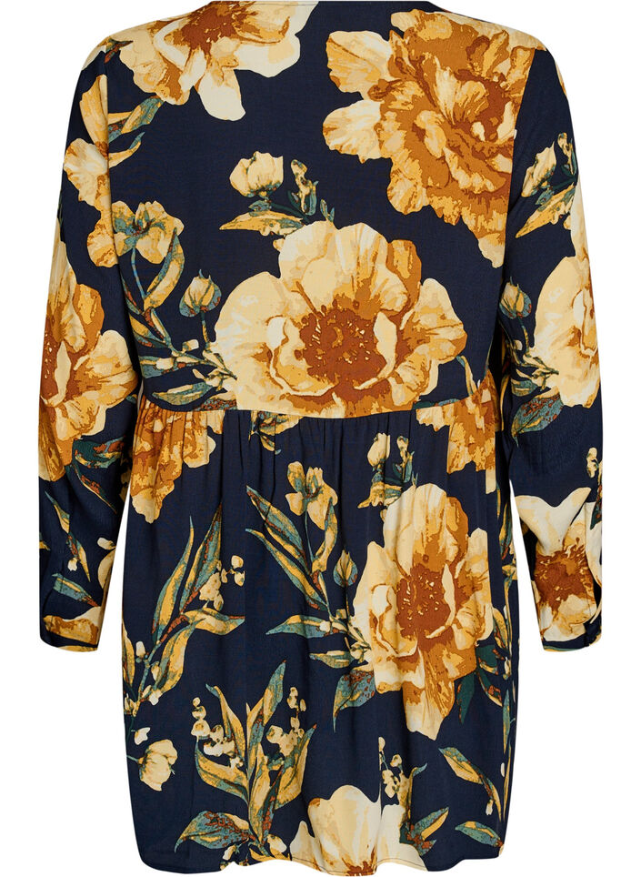 Lang&auml;rmelige Tunika mit Teilungsnaht, Blau, Packshot image number 1