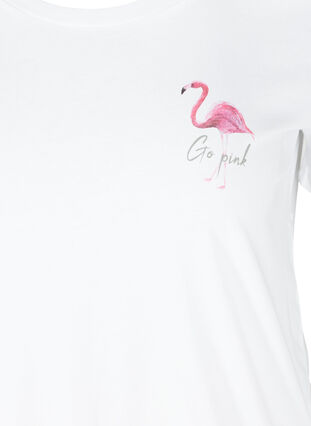 T-Shirt mit Print, White Flamingo, Packshot image number 2