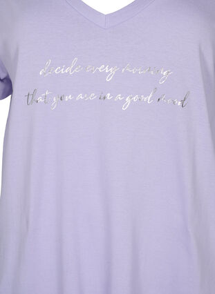 Organische Baumwoll-Nachthemd mit V-Ausschnitt (GOTS), Lavender Decide, Packshot image number 2
