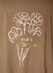 T-Shirt aus Baumwolle mit Frontprint und V-Ausschnitt, Braun, Packshot image number 2